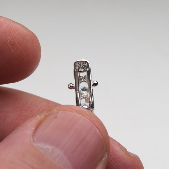 9 CARAT Aquamarine Sterling Silver Bracelet Hand Crafted 7" - Picture 4 of 5